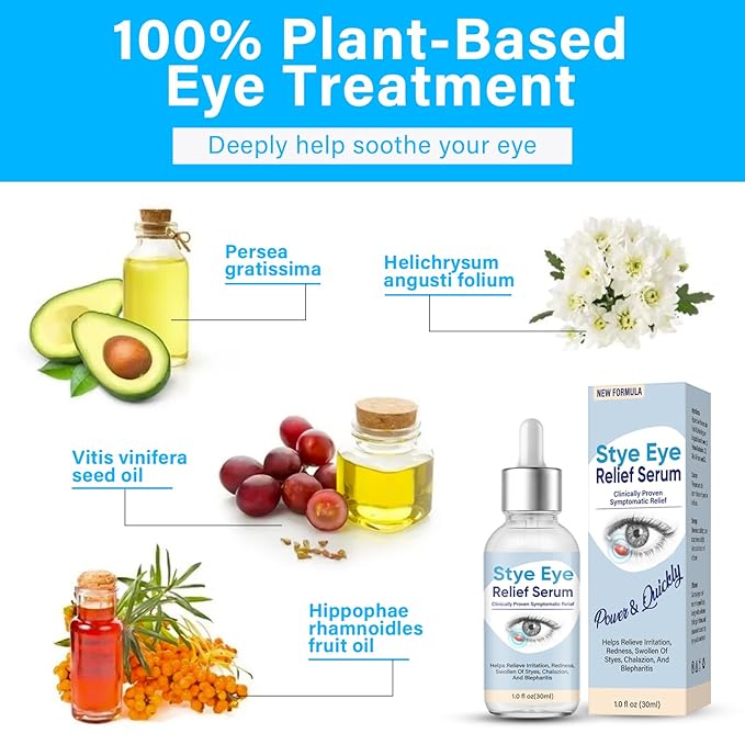 Stye Eye Treatment, Natural Stye Treatment Serum for Styes Chalazion and Blepharitis, Mild & Fast Relief