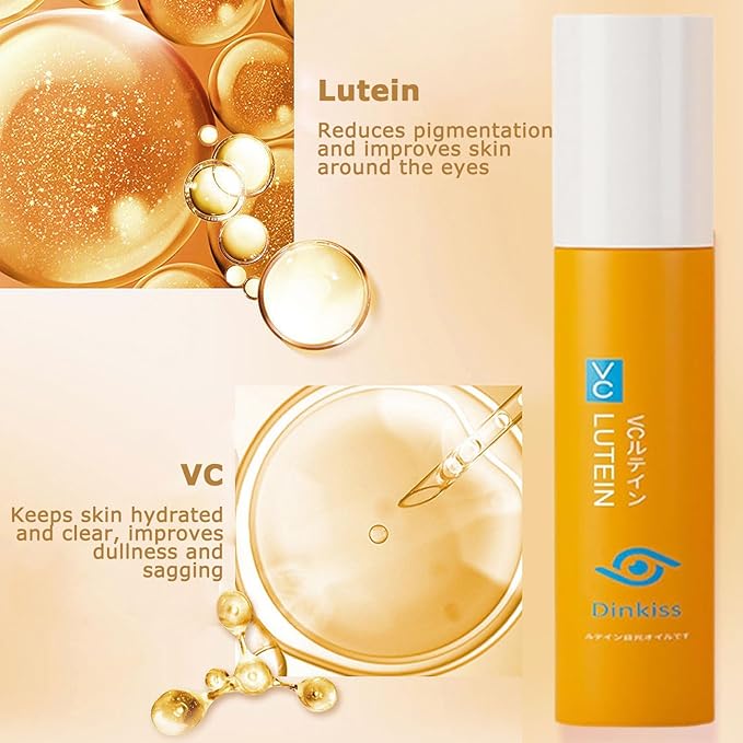 Dinkiss Lutein Eye Essence Oil - Lutein Eye Essence Oil, Lutein Eyes Vc Cream to Improve Eyes Bags Dark Circles (1pcs, 8ml/pcs)