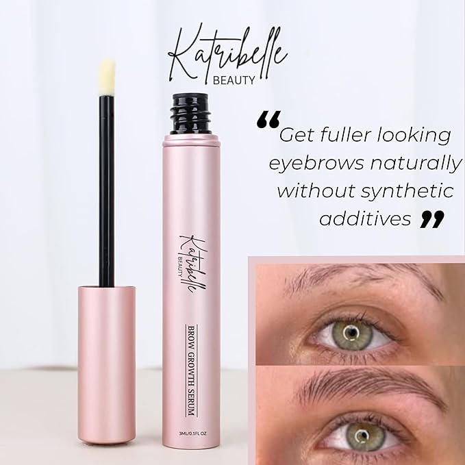 Eyebrow Growth Serum - Naturally Boost Regrowth for Longer, Thicker, Fuller-Looking Brows - Gentle & Effective Enhancing Formula with Biotin & Peptides 3ML