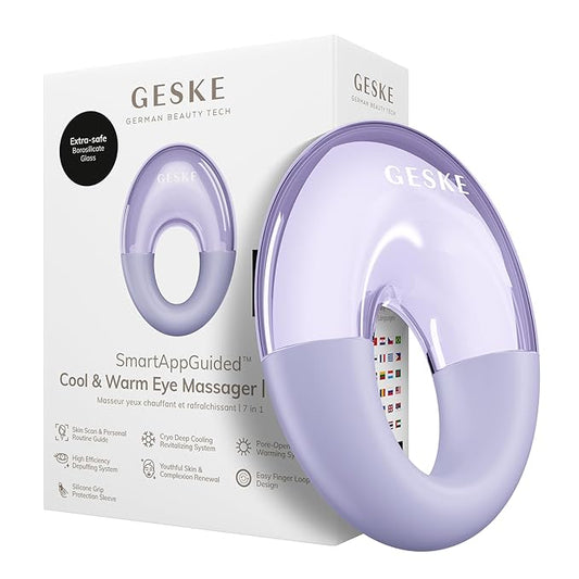 SmartAppGuided™ Cool & Warm Eye Massager | 7 in 1 | Multifunctional Massager | Eyes & Face | Battery-free Cooling & Warming | Firms, Relaxes & De-Puffs Skin | Ring-shaped Design for Easy Grip