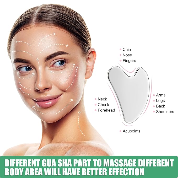 Ice Roller and Gua Sha Skin Care Tool Set, Face Roller for Women, Gua Sha Tool for Face, Facial Skin Care Kits for Puffiness Reducing Muscle Relaxing Wrinkles Relieving, Self Care Gift for Women