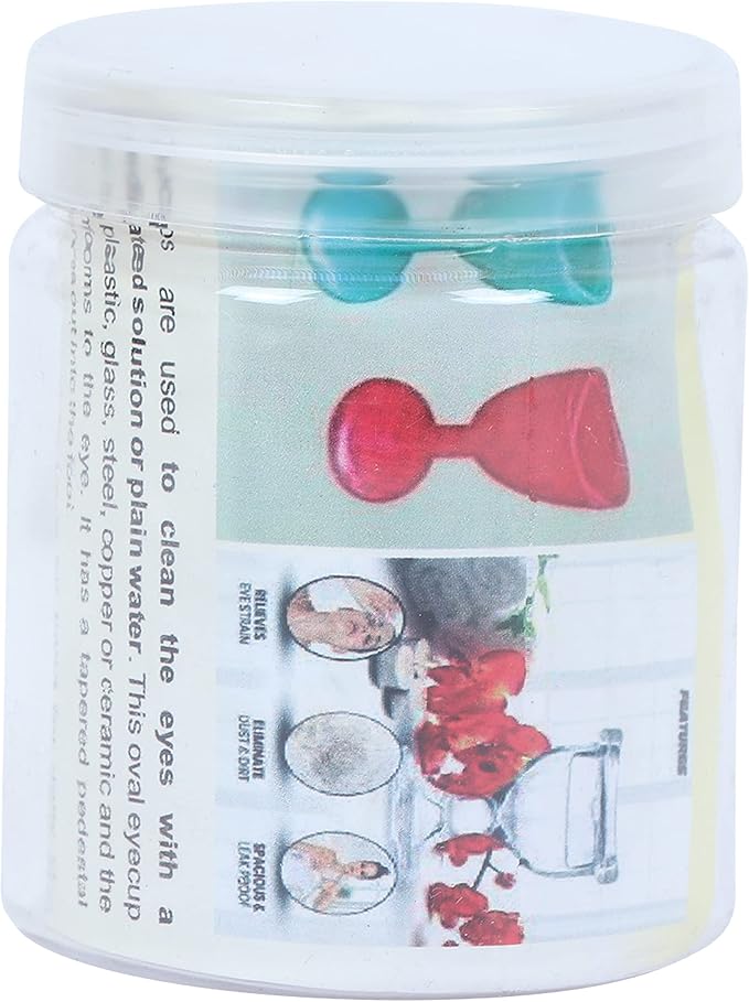 Glass Eye Wash Cup with Engineering Design to Fit Eyes for Effective Cleansing Superior, Smooth Edge,Snug Fit- with Storage Container Soothing Relief from Allergens, Irritants, Makeup, Dust, Dry Eyes