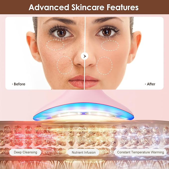 Facial and Neck Massager for Face, Neck - Skin Lifting & Firming - Wrinkle & Dark Circle Reducer - at Home Skin Care Face Sculpting Tool and Neck Massager-Pale Pink