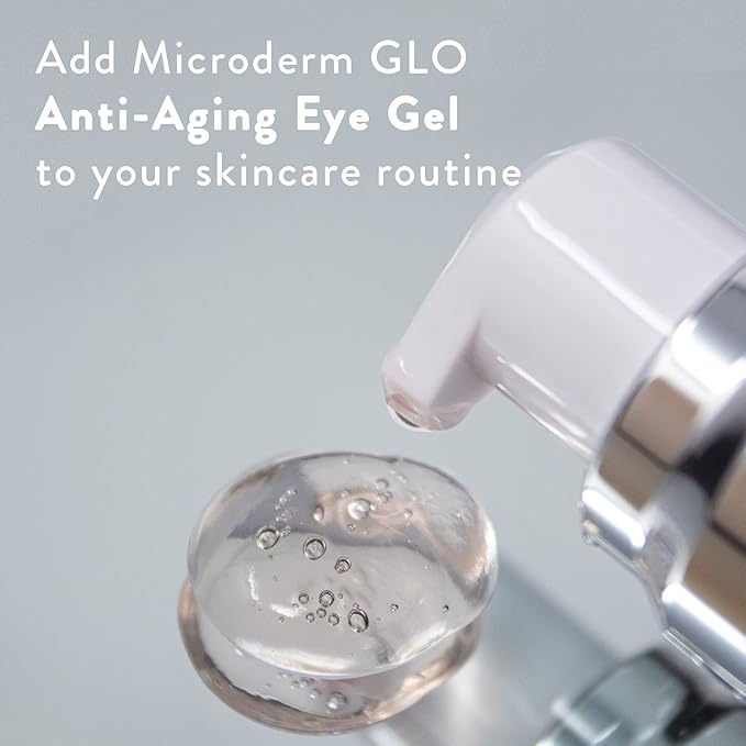 Microderm GLO - Active Anti-Aging Eye Gel, Reduces Dark Circles, Puffy Eyes, Crow's Feet and Fine Lines & Wrinkles, Packed with Hyaluronic Acid & Age Defying Botanicals, 0.5 Oz