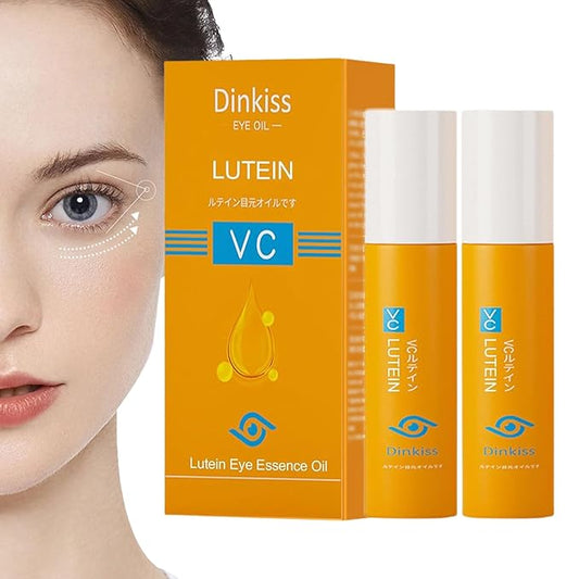 Dinkiss Lutein Eye Essence Oil - Lutein Eye Essence Oil, Lutein Eyes Vc Cream to Improve Eyes Bags Dark Circles (2pcs, 8ml/pcs)