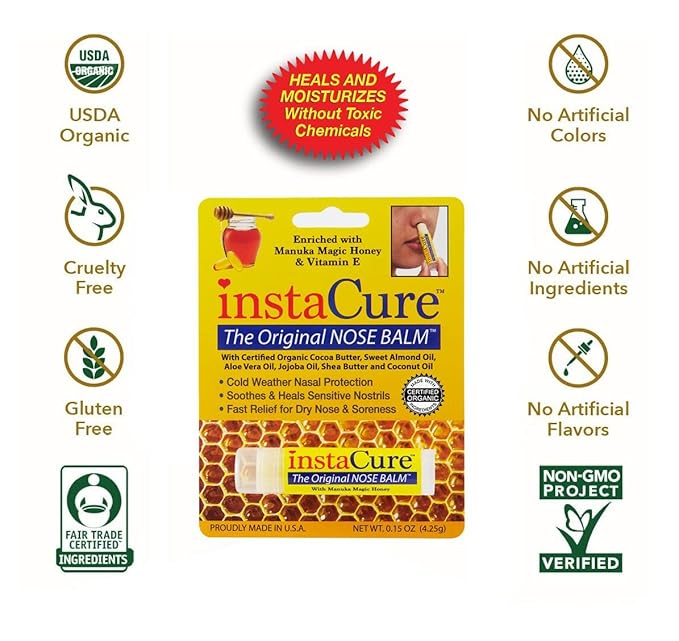 Manuka Honey Magic Lip Balm, Certified Organic Ingredients, Ultra-Moisturizing, Quickly Clears Skin Irritations, Hydration Stick for Damaged Lips