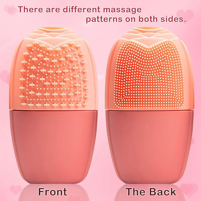 KOGITI Face Ice Roller & Mold - Beauty Facial Massage Tool for Puffiness Relief, Ice Cube Holder (Pink)