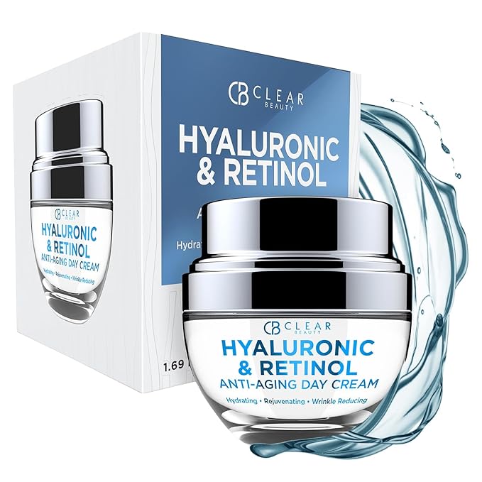 Hyaluronic Acid & Retinol Daily Face Moisturizer - Dermatologist Tested, Reduces Wrinkles, Fine Lines & Hyperpigmentation, Clean Beauty, Cruelty-Free Korean Skin Care, All Skin Types
