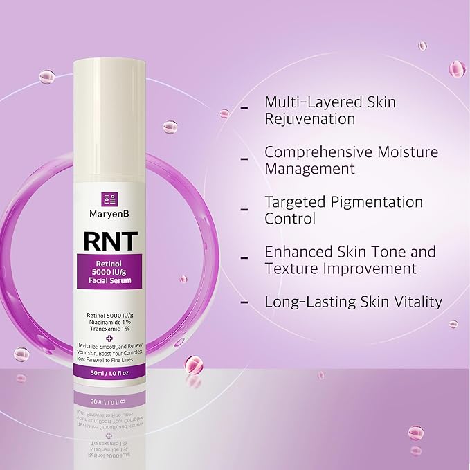 Anti-Aging Serum with Retinol 5000IU, Niacinamide, Tranexamic Acid - Skin Firming & Tone Enhancing, 1Fl Oz