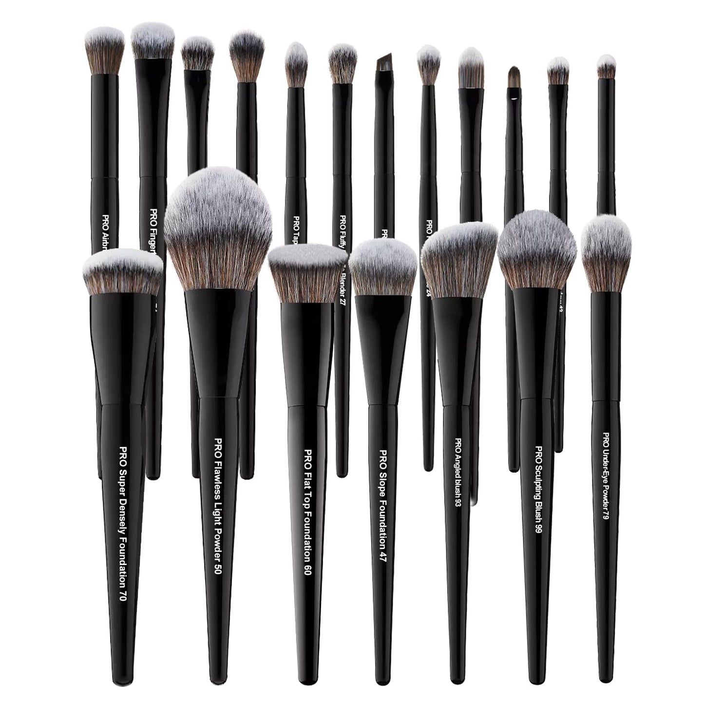 Bueart Design 19Pcs Professional Grade Labeled Makeup Brushes Set, Large Foundation Powder Contour Concealer eyeshadow Blush EyeLiner Make up Brushes,Premium Synthetic hair,Vegan Cruelty-free