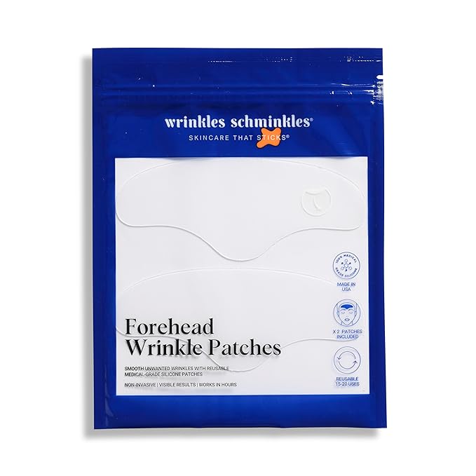 Wrinkles Schminkles Silicone Anti-Wrinkle Patch Bundle – Forehead Wrinkle Patches & Under Eye Patches – Reusable, Non-Invasive Pads for Fine Lines, Puffiness & Dark Circles