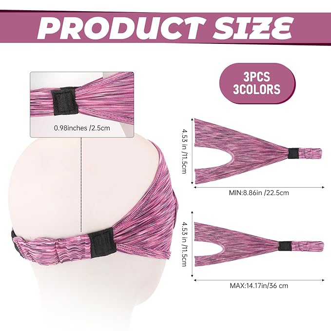 3 Pcs VR Eye Mask Breathable VR Sweat Band Adjustable Sweat Mask Comfortable Eye Face Cover Face Dry Cool VR Face Eyes Mask for Any Head Size Most VR Devices Accessories Workouts