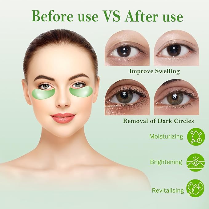 Under Eye Mask - 60 PCS Under Eye Patches, Hydrating Eye Gel Pads for Puffy Eyes, Dark Circles, Eye Bags, Puffiness, Fine Lines and Wrinkles with Pure Natural Extracts Undereye Jelly Mask (Aloe Vera)