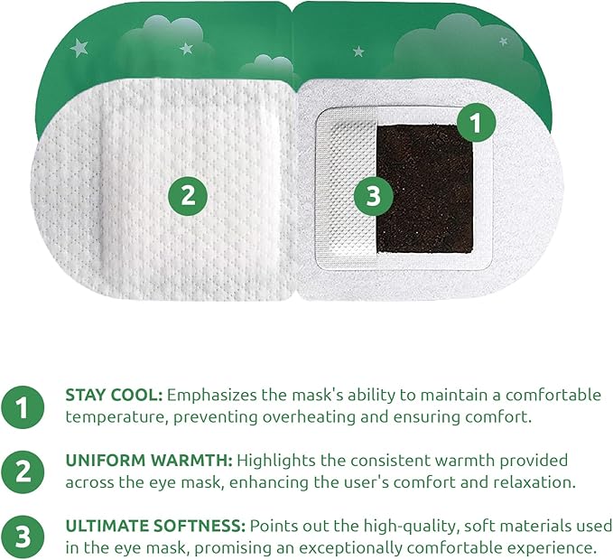 Steam Eye Mask for Dry Eyes with 5 Eyelid Cleansing Wipes, Self Heating Eye Compress for Dry Eyes, Soothe and Relax with 40-50 min Spa Eye Mask, Self Warming Eye Mask for Well-Being 16 pcs