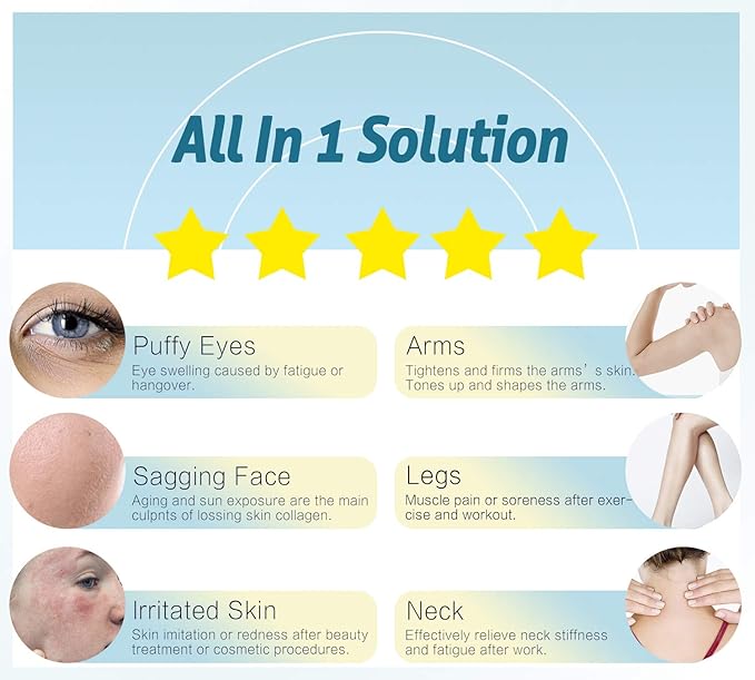 Ice Roller, ESARORA Ice Roller for Face & Eye, Puffiness, Migraine, Pain Relief and Minor Injury, Skin Care Products with 2 Roller (1 Plastic Roller & 1 Stainless Steel Roller)