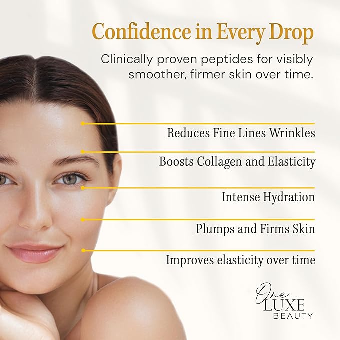 Anti Aging Serum Matrixyl 3000 with Hyaluronic Acid, Peptide Collagen, Argireline Best for Deep Wrinkle Repair, Hydrating Face Serum for All Skin Types, 1.01 Fl Oz