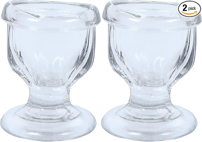 Glass Eye Wash Cup with Engineering Design to Fit Eyes for Effective Eye Cleansing - Eye Shaped Rim, Snug Fit Set of 2 (Transparent)