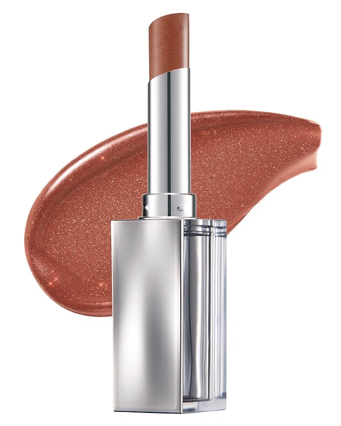 Glint Glow Lip Balm (Sienna Breeze, 0.1oz) - Moisturizing Stain Lipstick with Shine for Natural Lips, Tinted Treatment. Luxurious Korean Skin Care Makeup. Chapped, Dry, Cracked