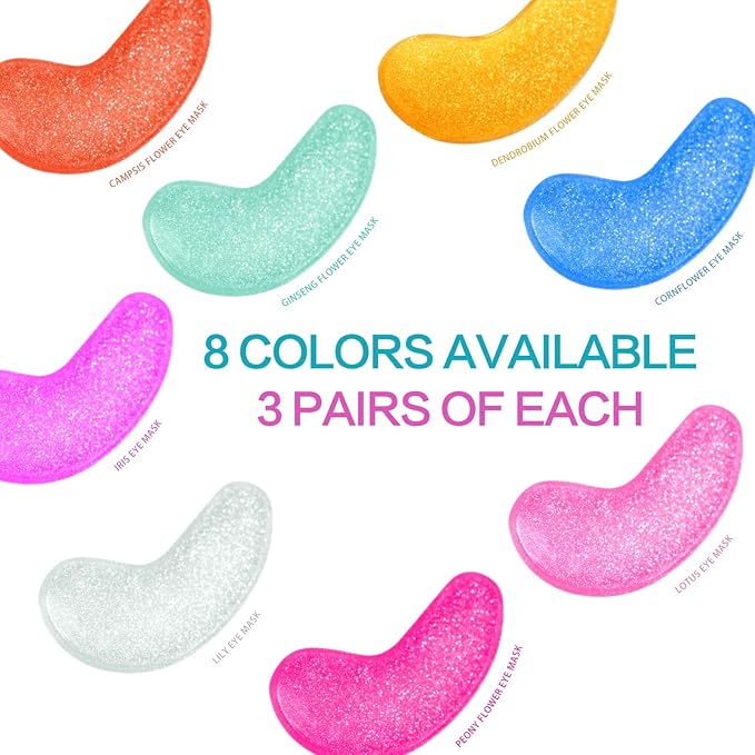 TUNBOT Under Eye Patches - 24 Pairs Natural Plant Extracts Eye Mask for Reduces Puffiness and Dark Circles Facial Anti-Aging, Hyaluronic Acid Eye Gel