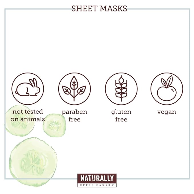 Soothing Cucumber Infused Sheet Mask, 5 Sheet Masks Included