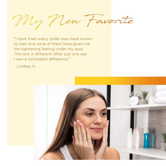 Azure Cosmetics Vitamin C Under Eye Pads - Anti Aging, Lifting & Moisturizing Eye Mask Patches - Reduces Fine Lines, Wrinkles, Dark Circles & Puffiness - Skin Care Made in Korea - 5 Pairs