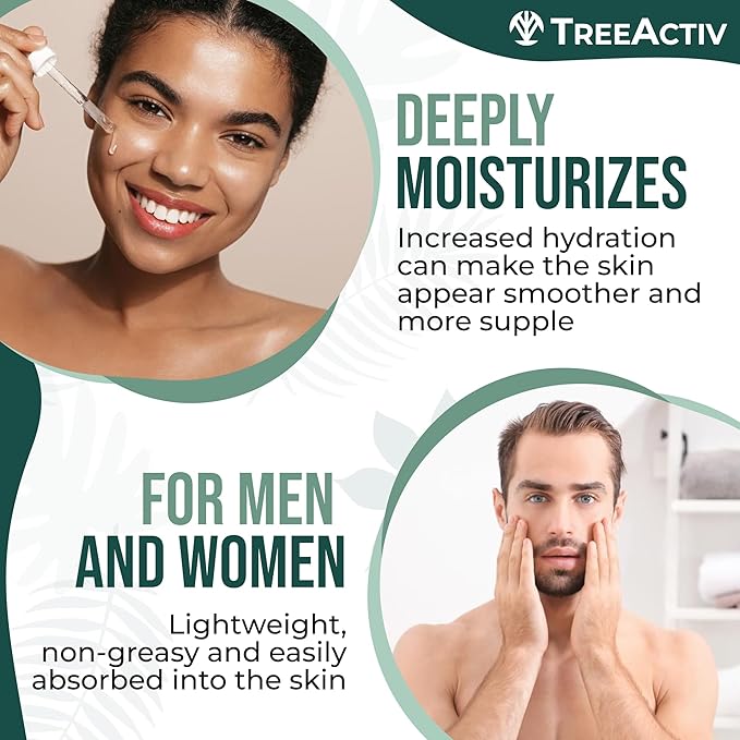 Hyaluronic Acid Wrinkle Serum, Vitamin C Serum for Face with Hyaluronic Acid, Retinol Serum for Face for Skin Elasticity, Fine Lines, and Dark Spots, Wrinkle Serum, 60-Day Supply TreeActiv