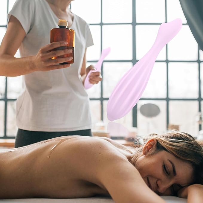 2pcs Facial Massage Rollers, Silicone Facial Roller Beauty Facial Skin Care Massage Tool Shapes Body & Face Curves Face Massage Stick for Women Body Face (Rose Red, Purple)