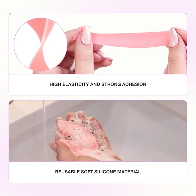 Curacoro Reusable Eye Pads, Silicone Under Eye Patches Lash Lift Cover Eyelash Extension | Soft Pads for Sensitive Skin during Eyelash Perm Lamination & Lash Extensions Remover (White, Style 1)