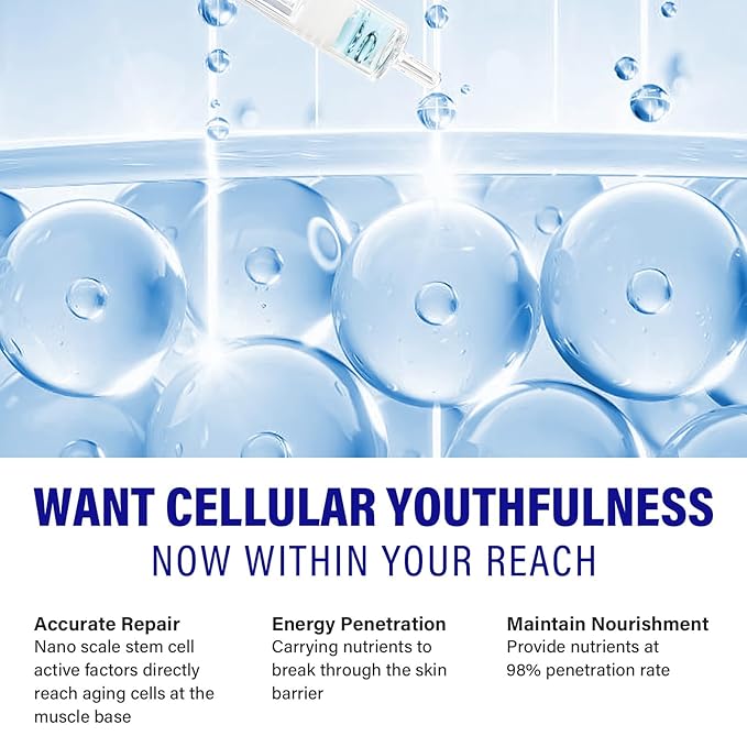 Stem Cell Serum for Face, Microneedling Serum, Anti Aging & Smooth Wrinkles, Stem Cell Ampoule to Use with and Without Micro Needling