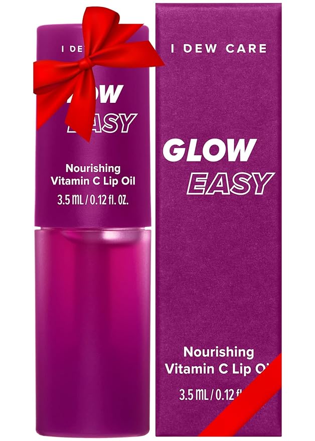 I DEW CARE Hydrogel Eye Patch - Starlit Kitten, 5 EA + Lip Oil Gloss - Glow Easy, 0.12 Fl Oz Bundle