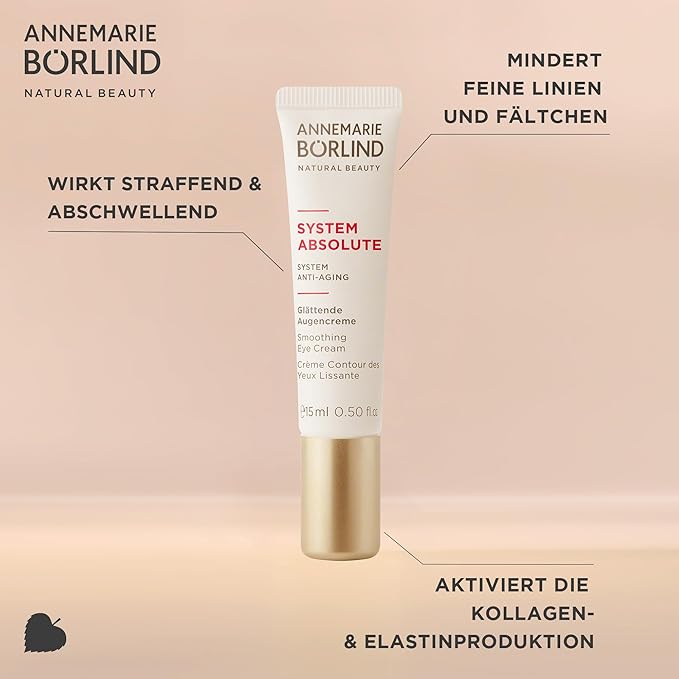 ANNEMARIE BÖRLIND - SYSTEM ABSOLUTE Smoothing Eye Cream - Vitamin C, Darutoside and Caffeine Eye Wrinkle Smoothing - Tones, Plumps, and Rejuvenates - 0.5 Fl Oz