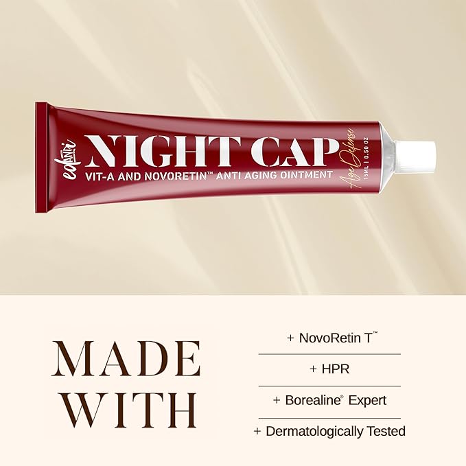 NIGHT CAP Facial Night Cream with Vitamin A, and NovoRetin Anti Aging Ointment to Minimize Appearance of Wrinkles and Fine Lines, 1.69 oz