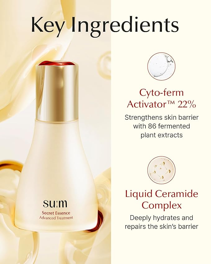 SU:M Secret Essence (1.01 fl oz) - Hydrating Serum for Skin Barrier, Elasticity, Vitality & Texture Enhancement. Korean Skin Care. Liquid Ceramide.