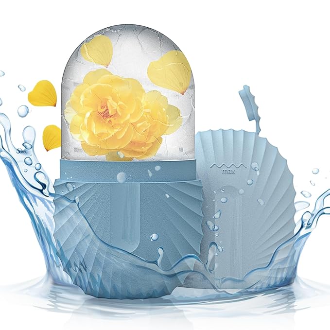 Ice Face Roller, Ice Cube Roller for Face，Facial Beauty Ice Roller Skin Care Tools,De-Puff Eye Bags, Reduce Migraine Pain（Blue）