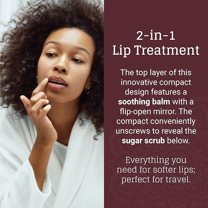 Avya Skincare Two-In-One Lip Treatment/Sugar Scrub Exfoliates and Softens Lips/Balm with Marula and Mango Moisturizes and Nourishes / .07oz