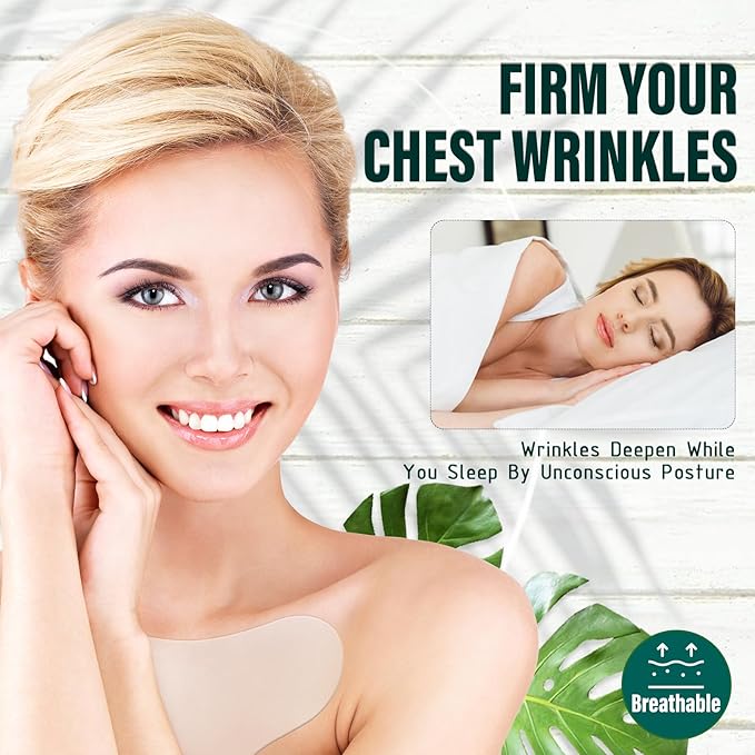 Chest Wrinkle Pads, 2 Pack, Resuable Sleep Patches Silicone Patches for Wrinkles, Anti Chest Wrinkles from Side Sleeping