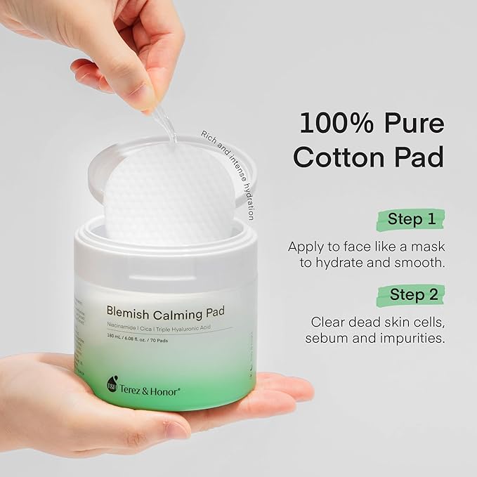 Niacinamide, Centella & Hyaluronic Acid Serum Pad - Korean Brighten, Soothe & Deep Moisturize Skincare, Pre-Soaked Toner Pads for Face - Dermatologist Tested Daily for Blemish-Prone or Sensitive Skin