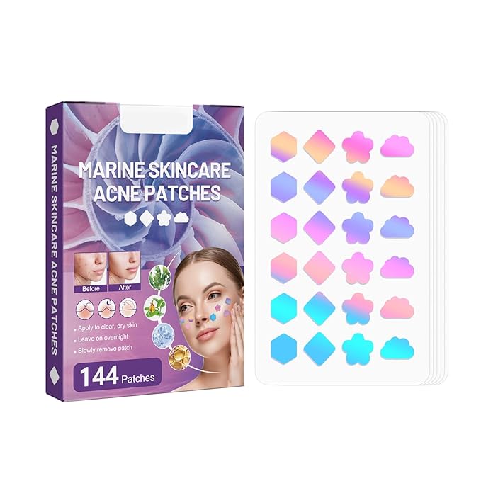 144 PCS Acne Patches Cute Pimple Patches for Face and Skin - Hydrocolloid Acne Treatment Dots to Cover and Reduce Zits, Blemishes, Spots, Star Pimple Patch