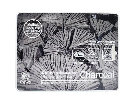 TNB Dewy Korean Essence Face Mask, Moisturizing Mask Sheet Pack, Korean Skin Care For All Skin Types (Charcoal)