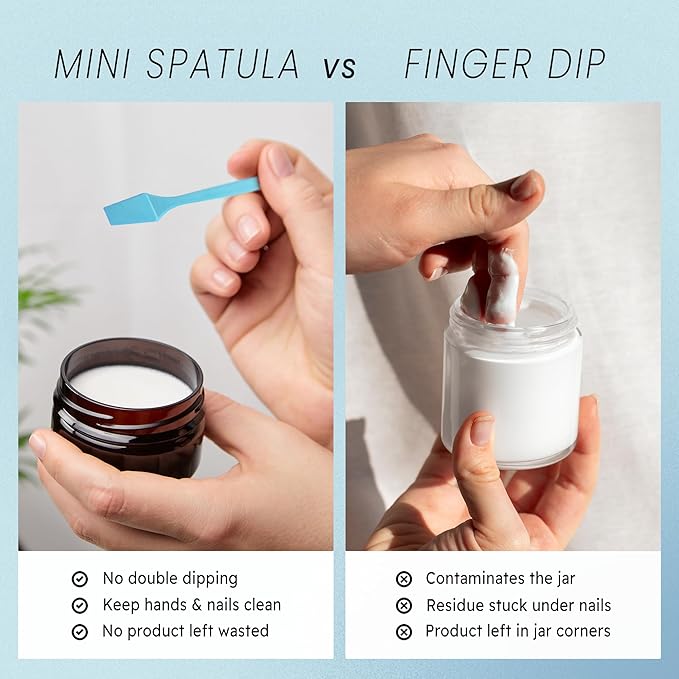 200pcs PANA Cosmetic Make Up Disposable Plastic 2.5" Spatulas Skin Care Facial Cream Mask Spatula (BLUE-200 Pieces in a Box)