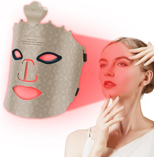 Red Light Therapy Mask for Face, Wireless 7 Colors Led Face Mask Light Therapy, Portable Face Light Therapy, Red Light Therapy Mask Skin Care, for Wrinkle Reduction Anti Aging, Improve Skin