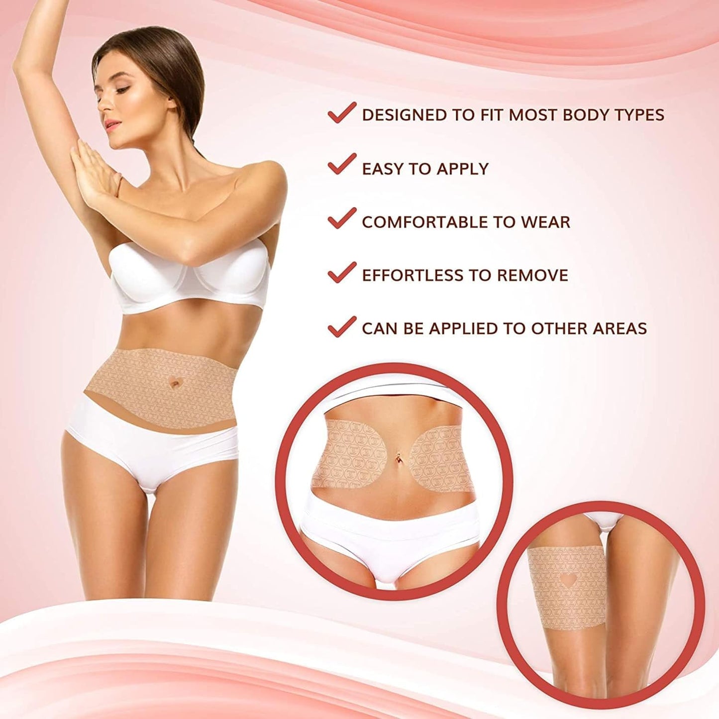 All Natural Moisturizing Body Applicator Wrap – Easy to Use Body Wrap -Anti Cellulite Solution- Firming Toning Tummy Wrap (12 applicators)