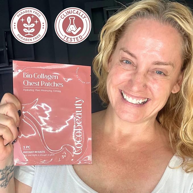 Bio-Collagen Chest Wrinkle Pads – Anti Wrinkle Patches for Décolleté – Overnight Wrinkle Patches for Smooth & Firm Skin (4 units)