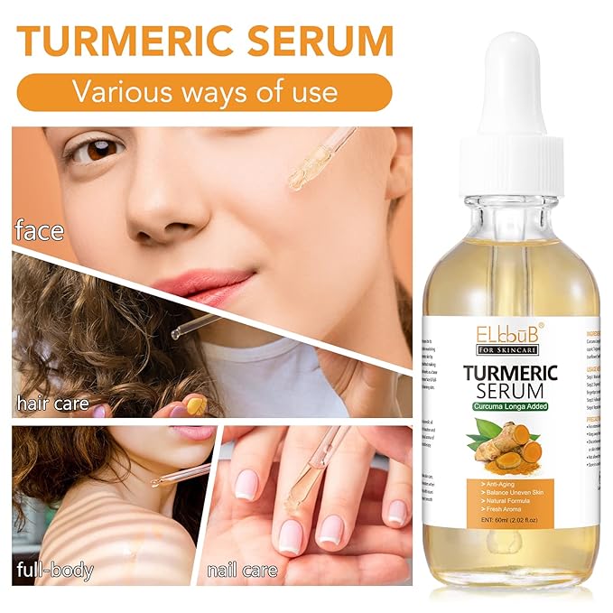 Turmeric Serum for Face Dark Spots, Face Skin Reduces Hyperpigmentation, Age Spots, Sun Spot, Improve Skin Tone