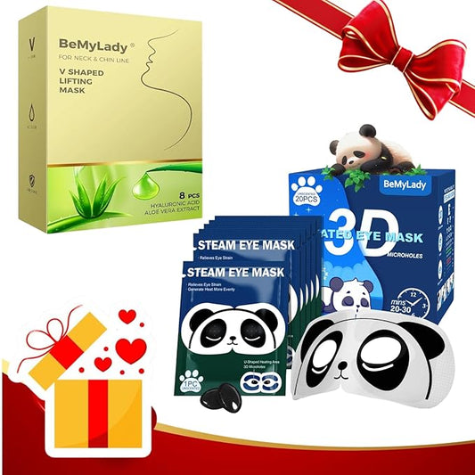 2024 New V-Shaped Lifting Chin & Neck Mask and Steam Eye Mask for Dry Eyes