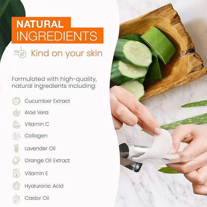 Cucumber & Aloe Under Eye Patches - Cooling, Reduces Puffiness, Anti-Aging, Hydrating, Dermatologist Tested, Cruelty Free Korean Skin Care For All Skin Types - 5 Pairs