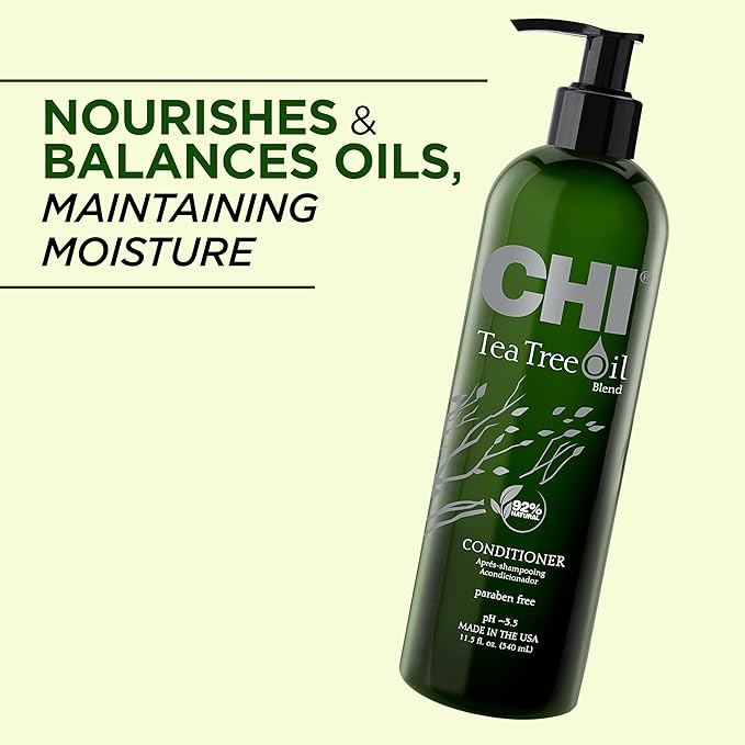 CHI Tea Tree Oil Conditioner, Refreshing, Lightweight Conditioner For Nourishing & Rejuvenating Hair, Sulfate, Paraben, & Cruelty-Free, 11.5 Oz