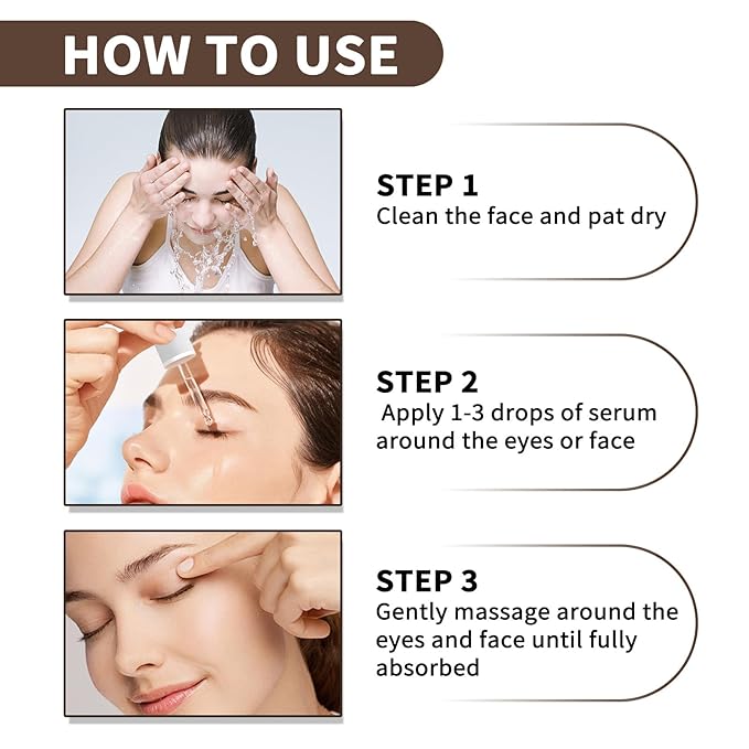 Caffeine Eye Serum With EGCG For Dark Circles and Puffiness, Anti Aging 5% Caffeine Solution For Puffy Eyes, Fine Lines, Moisturizing Under Eye Serum, 2PCS.