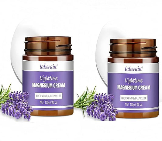 2 Pcs Magnesium Cream for Sleep, Relief Revitalizes Skin Deep Hydration Care Nighttime Magnesium Cream.
