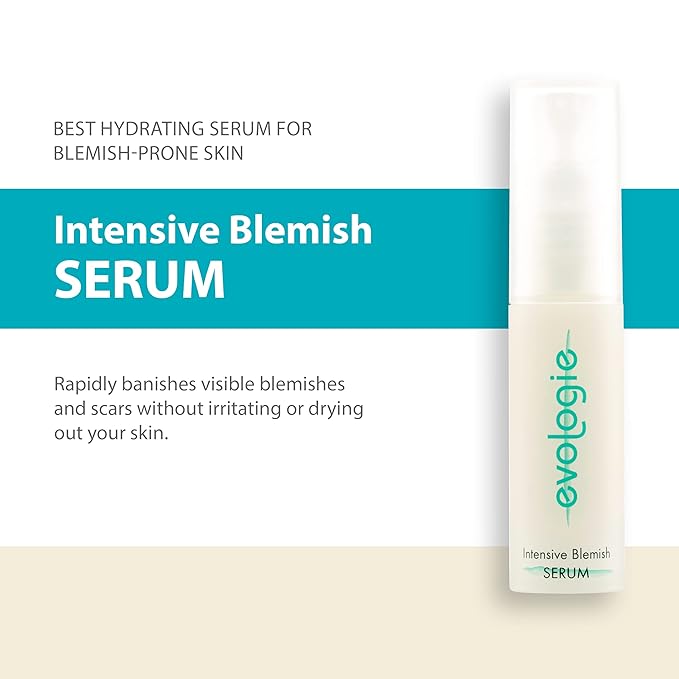 Evologie Intensive Blemish Serum - Hydrating and Lightweight Serum - Face Serum That Manages Breakouts and Reduce Pimple Marks - Safe on Sensitive Skin - Ideal For Teens, Men & Women, 0.5 oz